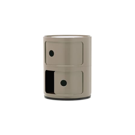 Rangement Componibili plastique gris / 2 tiroirs - H 40 cm - Anna Castelli Ferrieri, 1968 - Kartell