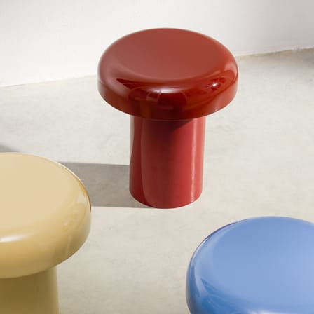 Table d'appoint Miko métal rouge / Ø 40 x H 46 cm - NOO.MA