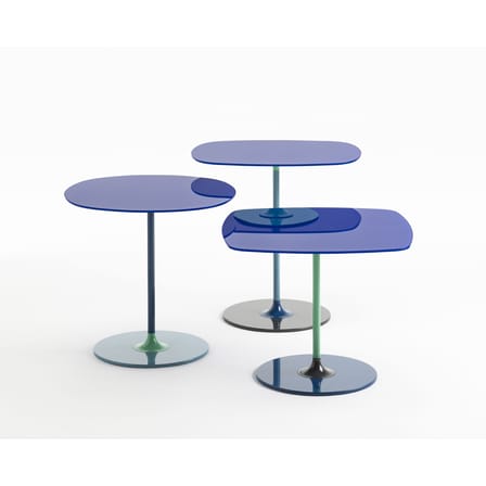 Table d'appoint Thierry verre bleu / 50 x 50 x H 40 cm - Verre - Kartell