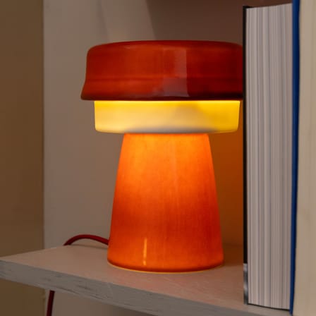 Hat Table lamp ceramic red / Ø 16 x H 20 cm - & klevering
