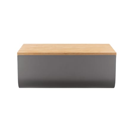 Boîte à pain Mattina métal bois gris / bambou - 34 x 21 cm - Alessi