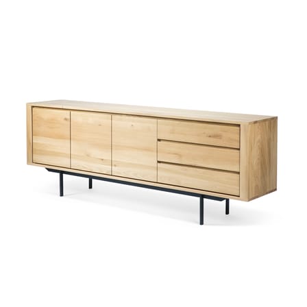 Buffet Shadow bois naturel / Chêne massif  - L 224 cm / 3 portes & 3 tiroirs - Ethnicraft