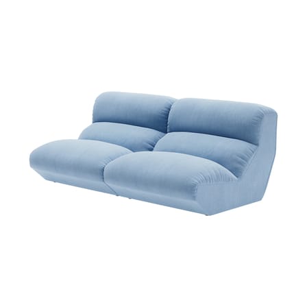 Canapé 2 places Hi Lo - Configuration A tissu bleu / L 220 cm - Modulable - &tradition