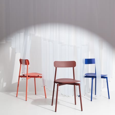 Chaise empilable Fromme métal bleu / Aluminium - Petite Friture