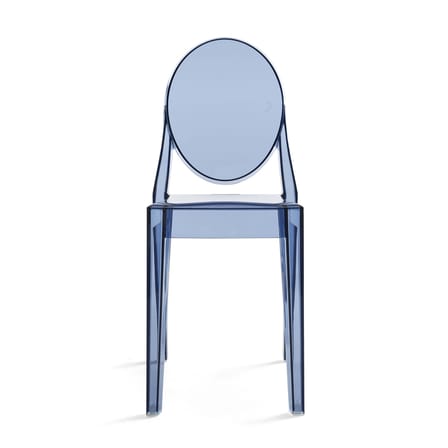 Chaise empilable Victoria Ghost plastique bleu / Polycarbonate 2.0 - Philippe Starck, 2005 - Kartell