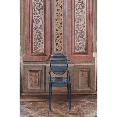 Chaise empilable Victoria Ghost plastique bleu / Polycarbonate 2.0 - Philippe Starck, 2005 - Kartell