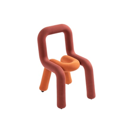 Chaise enfant Mini Bold x Milk tissu marron / Rembourrée - Moustache