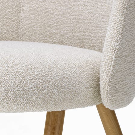 Chaise rembourrée Mikado tissu beige / Pieds bois - Vitra