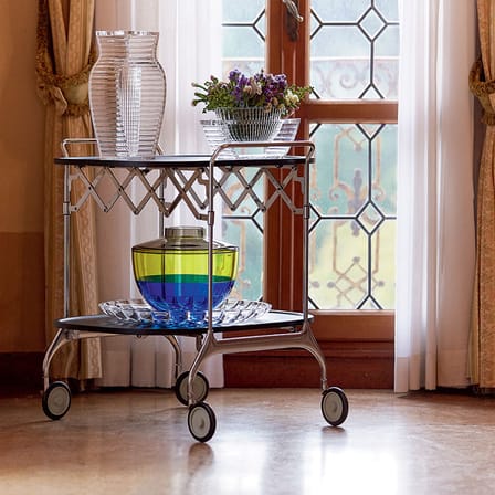 Desserte Gastone plastique noir / Pliable - 68 x 62 cm / Version mate - Kartell