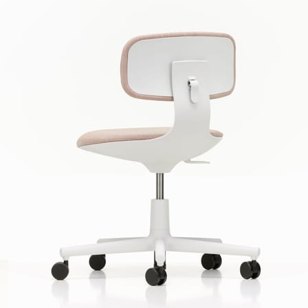 Fauteuil à roulettes Rookie tissu rose / H 39 à 51 cm - Vitra
