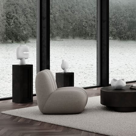 Fauteuil rembourré Toe tissu beige - 101 COPENHAGEN