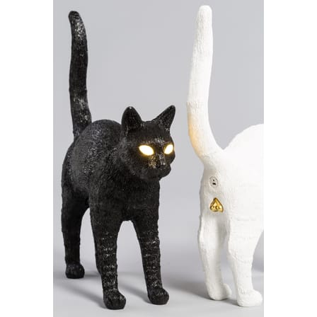 Lampe sans fil rechargeable Jobby the Cat plastique noir / L 46 x H 52 cm - Seletti