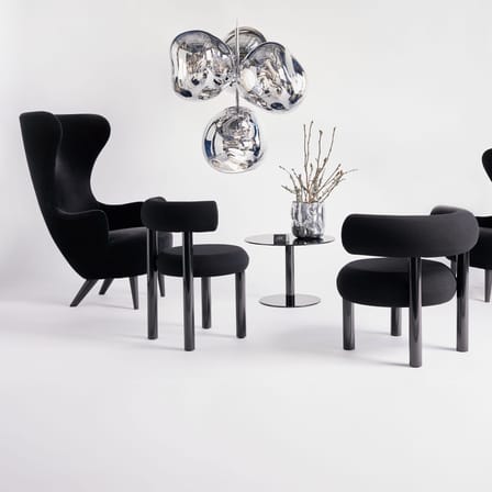 Melt Chandelier Small (2015) Pendant plastic material silver / LED - Ø 98 x H 103 cm / Metallised polycarbonate (color change) - Tom Dixon