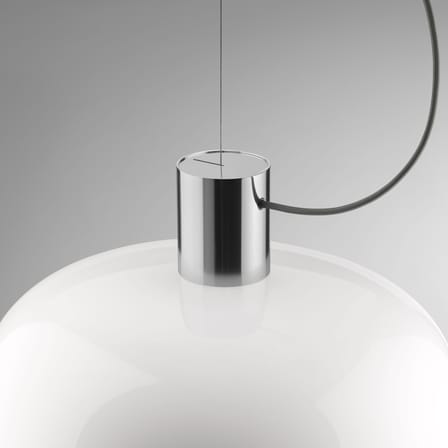 Suspension Bellhop Glass S2 verre argent / Ø 45 x H 25,2 cm - Flos