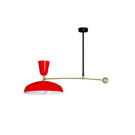 Suspension G1 métal rouge / Réédition 1951, Pierre Guariche - L 115 cm - SAMMODE STUDIO