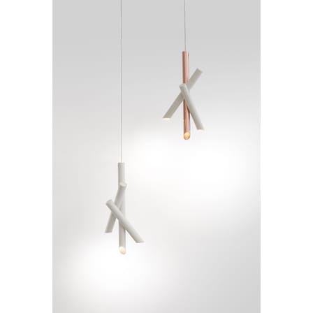 Suspension Tubes 3 LED métal blanc / H 50 cm - Nemo