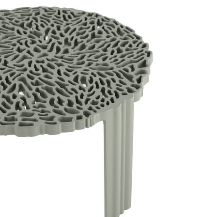 Table basse T-Table Basso plastique vert / Ø 50 x H 28 cm - Kartell