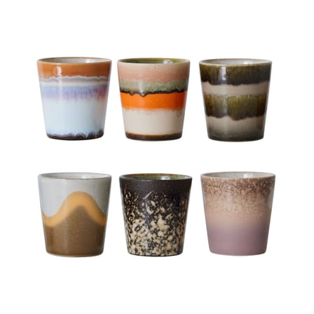 Set de 6 tasses à café 70s ceramics / 23 cl - HK LIVING