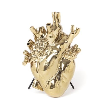 Vase Love in Bloom keramik gold metall / Menschliches Herz - Seletti