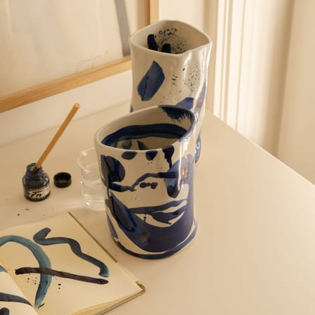 Vase Sophia Small céramique bleu / H 19 cm - Serax