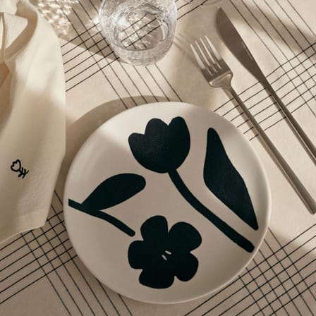 Assiette à dessert Flora céramique noir / Ø 20 cm - BROSTE COPENHAGEN