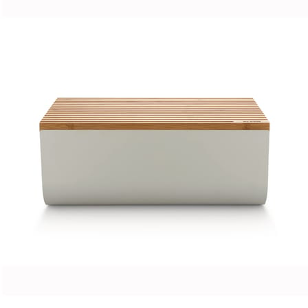 Boîte à pain Mattina métal bois gris / bambou - 34 x 21 cm - Alessi