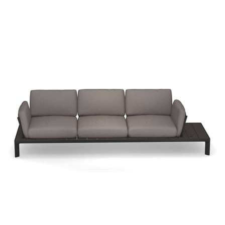 Canapé de jardin 3 places Tami métal tissu gris / L 277 cm - Emu