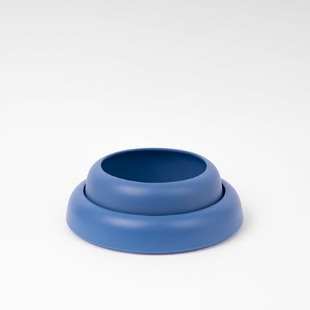 Coupe Omar 01 céramique bleu / Small - Ø 23,5 x H 9,5 cm / Fait main - raawii