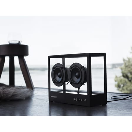Enceinte Small verre noir / L 26 x H 20 cm - Verre trempé - Transparent Speaker
