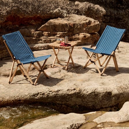 Fauteuil pliant Outdoor Market tissu bleu / Jasper Morrison - Hay
