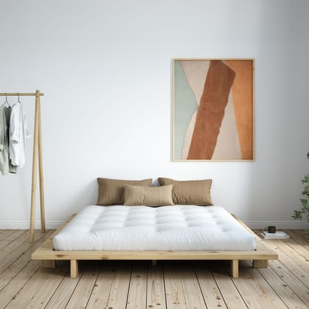 Lit double Japan bois naturel / Pour matelas 180 x 200 cm - KARUP