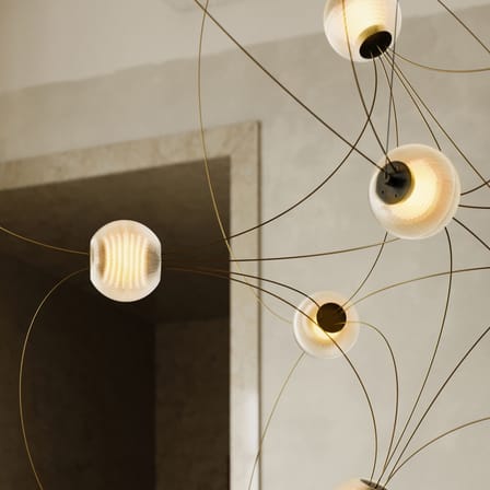 Munari 10 Pendant metal gold / LED - 120 x 90 x H 83 cm / Pre-assembled version - DCW éditions
