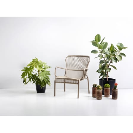 Poltrona bassa Loop Lounge materiale plastico tessuto beige / impilabile - Cordura polipropilene tessuta manualmente - Vincent Sheppard