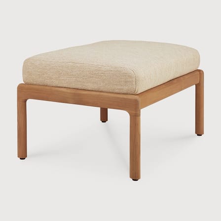 Pouf d'extérieur Jack Outdoor tissu bois beige / Teck  - 71 x 54 cm - Ethnicraft