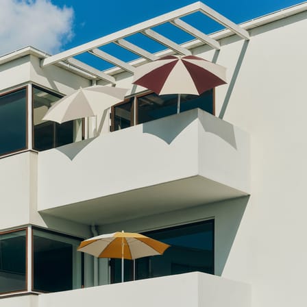 Sonnenschirm Terrazza - Octagon textil grau / Ø 200 cm - Hay