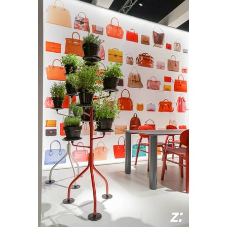 Support pour pot de fleurs Albero métal rouge noir / Achille Castiglioni, 1983 - H 152 cm - Zanotta