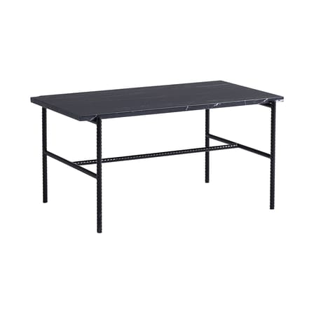 Tavolino Rebar metallo pietra nero / Marmo - L 80 x H 40,5 cm - Hay