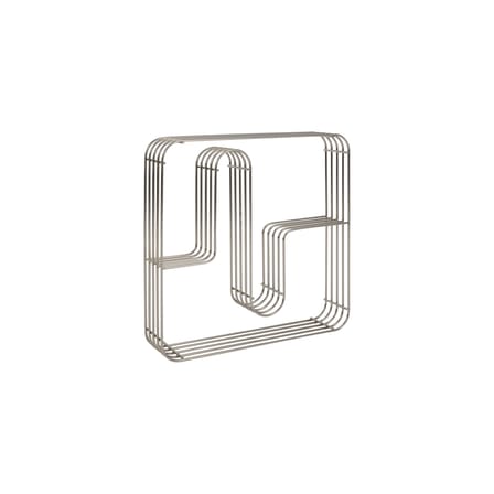 Curva Wall shelf metal silver / Utensil - 45.5 x 45.5 x D 9 cm - AYTM