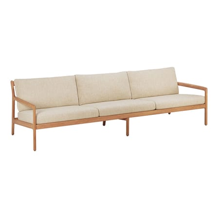 Canapé de jardin 3 places Jack Outdoor tissu bois beige / L 265 cm - Teck - Ethnicraft