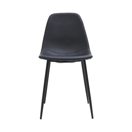 Chaise rembourrée Forms cuir noir / Similicuir & acier - House Doctor