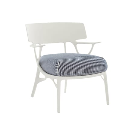 Fauteuil rembourré A.I. Lounge OUTDOOR tissu bleu - Kartell