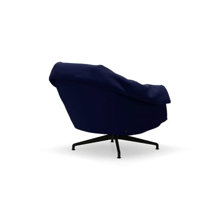 Fauteuil pivotant Bascule Lowback tissu bleu / Mécanisme d’inclinaison - Piètement 4 branches - Vitra