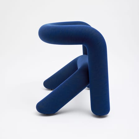Fauteuil rembourré Extra Bold bleu / Tissu Kvadrat mélangé - Moustache