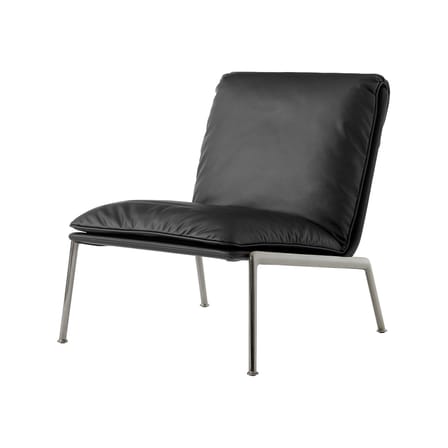 Fauteuil rembourré Muno LN18 cuir noir - &tradition