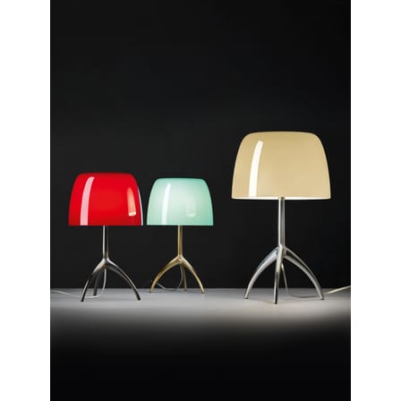 Lampe de table Lumière Piccola métal verre blanc / Variateur - H 35 cm/ Rodolfo Dordoni, 1990 - Foscarini