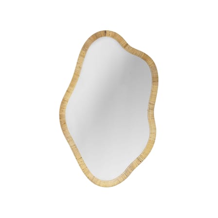 Miroir mural Ashlie verre fibre végétale beige / 50 x 80 cm - Rotin - Bloomingville