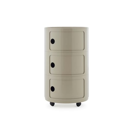 Rangement Componibili New Big plastique gris / 3 tiroirs - Ø 42 x H 69,5 cm - Kartell