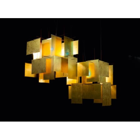 Sospensione 1000 Karat Blau / Foglia d'oro - 64 x 64 cm - Ingo Maurer