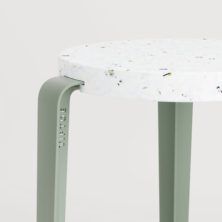 Lou Stackable stool metal grey / Recycled plastic Venezia - H 45 cm - TIPTOE
