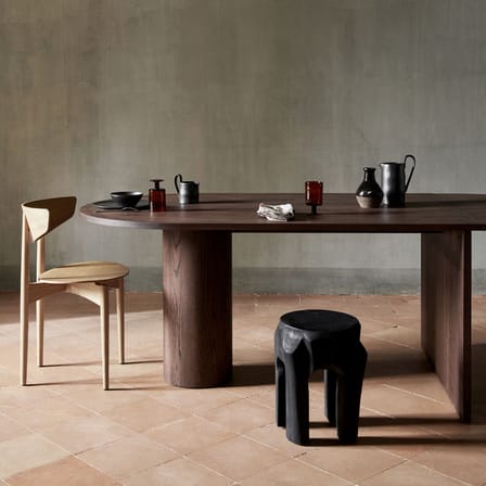 Tabouret Root bois noir / Racine de teck sculptée main - Ferm Living